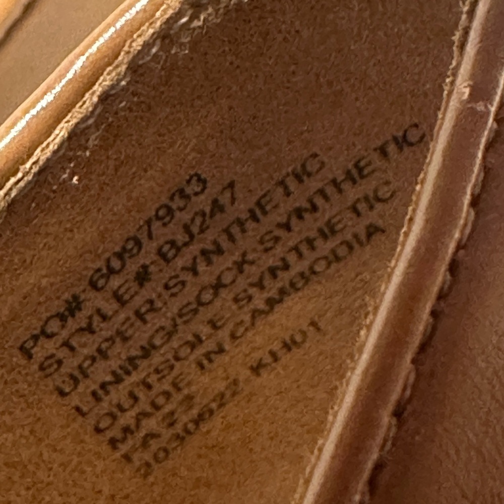 J.Crew Brown Tan Preppy Faux Leather Bow Flat Loafers Size 7 classic career - Picture 6 of 8